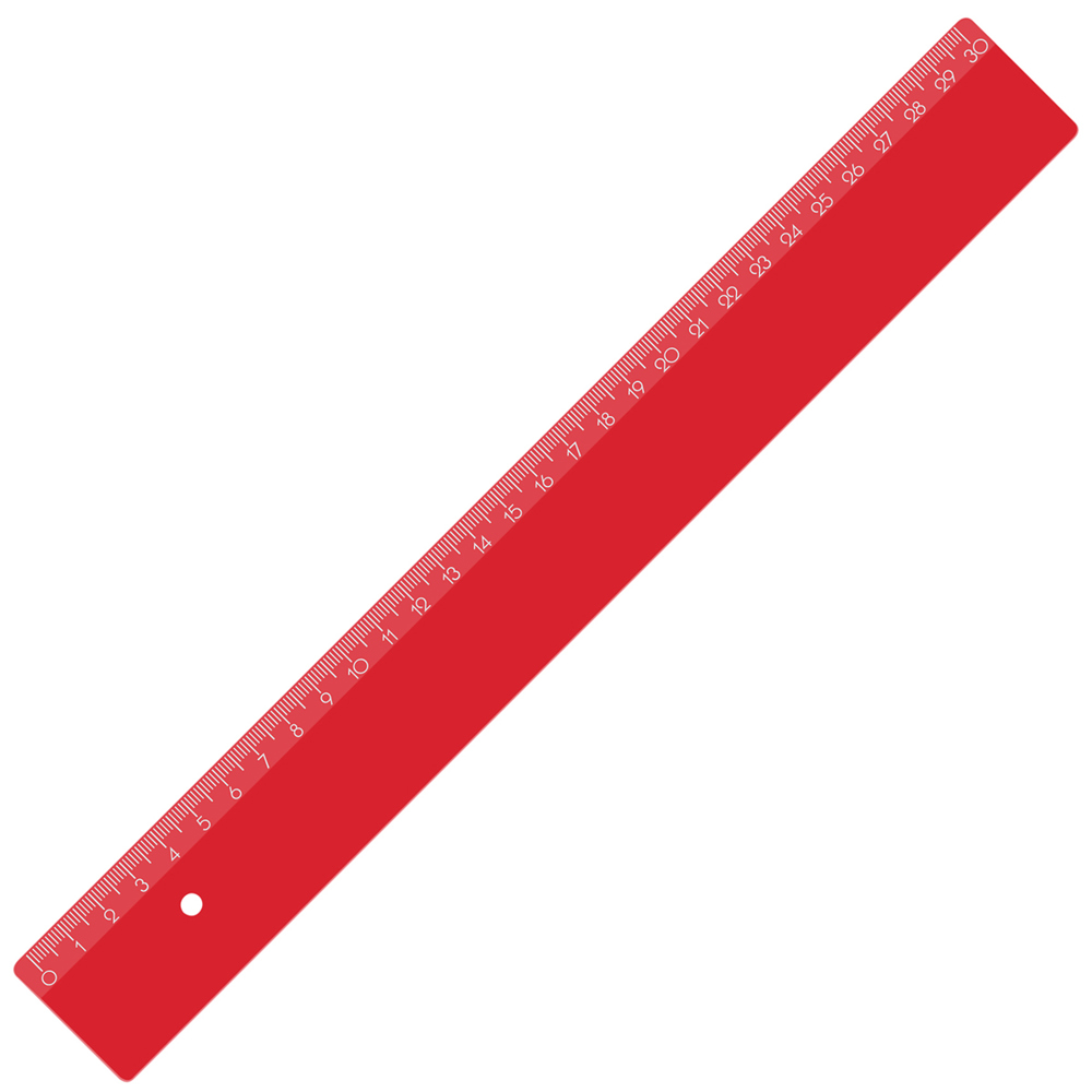 Liniaal 30 cm - Rood