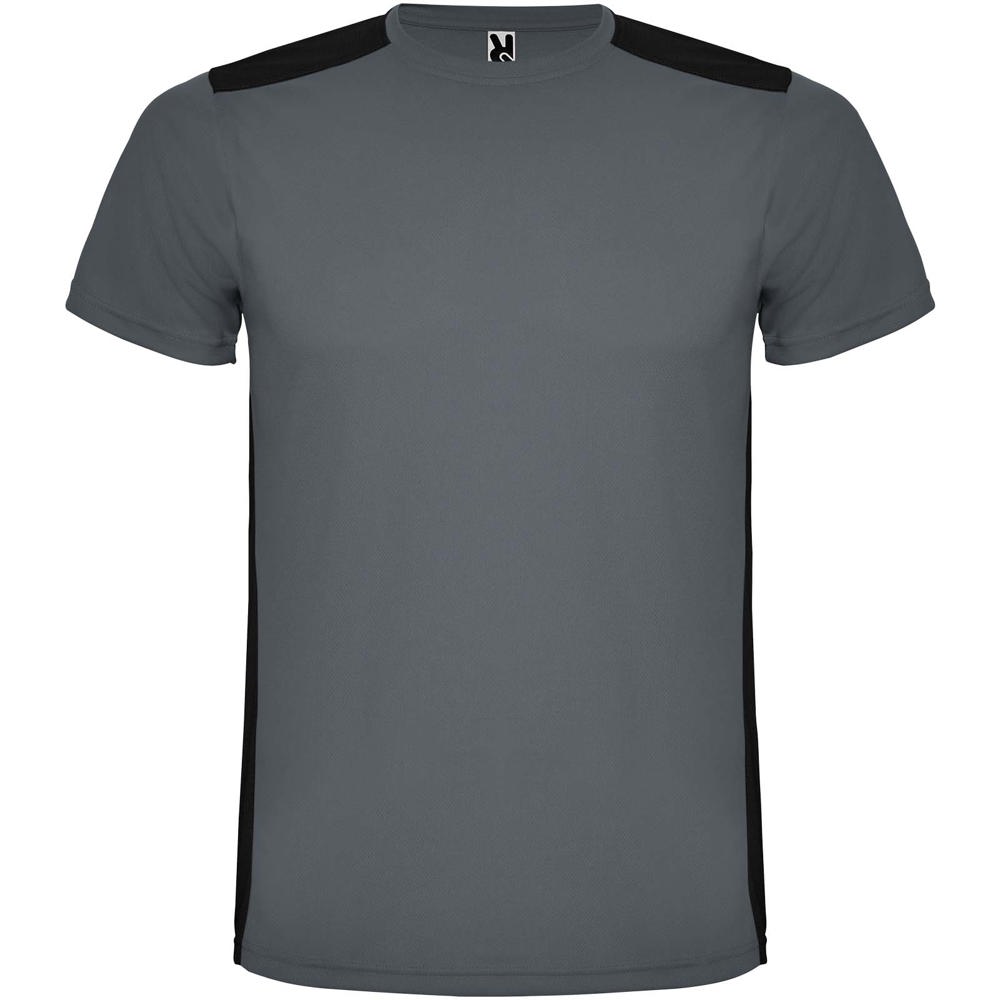 Detroit 130 g/m² sportshirt met korte mouwen voor kinderen - Ebbenhout, Zwart