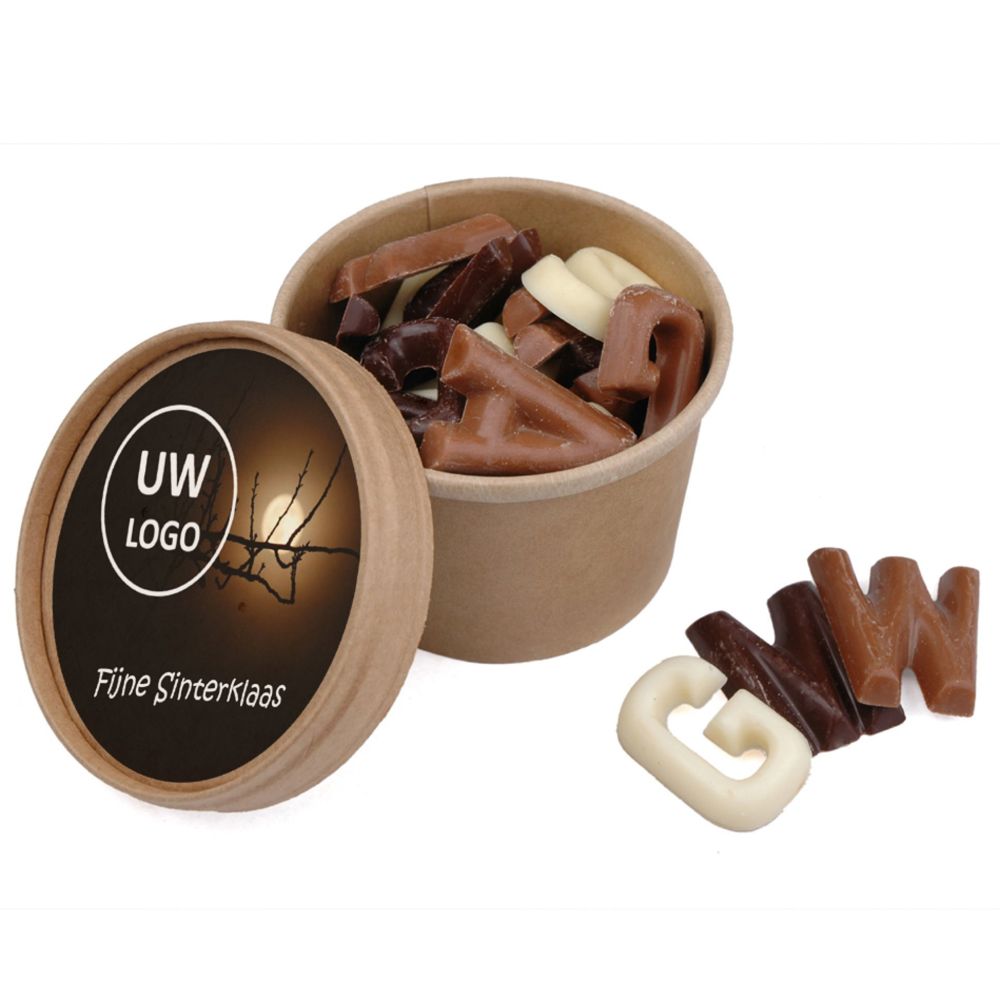 Bio Snoepbeker met 100 gram lettertjes
