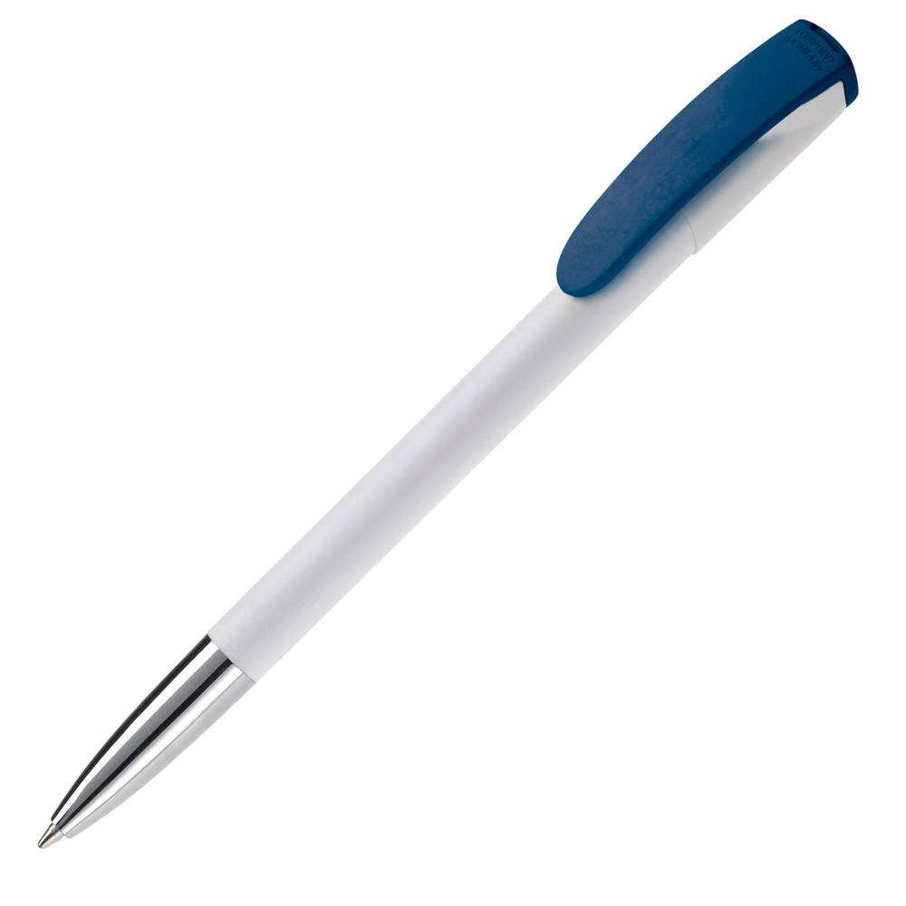Balpen Deniro metalen tip hardcolour - Wit / Donkerblauw