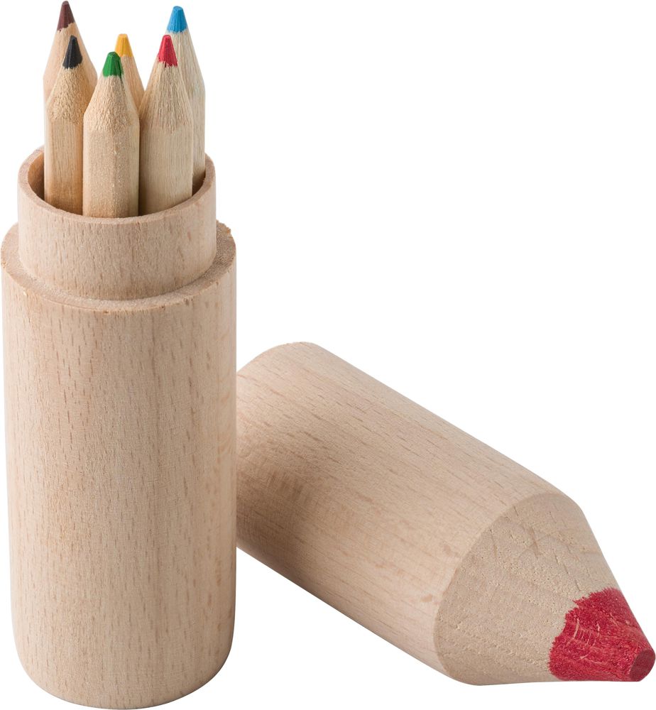 Kleurpotlodenset Francis | Houten houder | 6 potloden