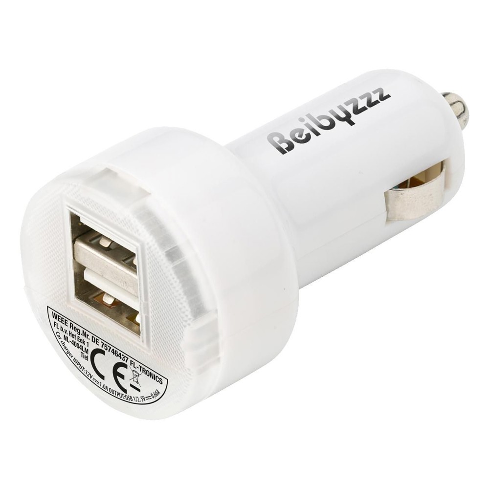 Dubbele USB oplader voor in de auto, 12V