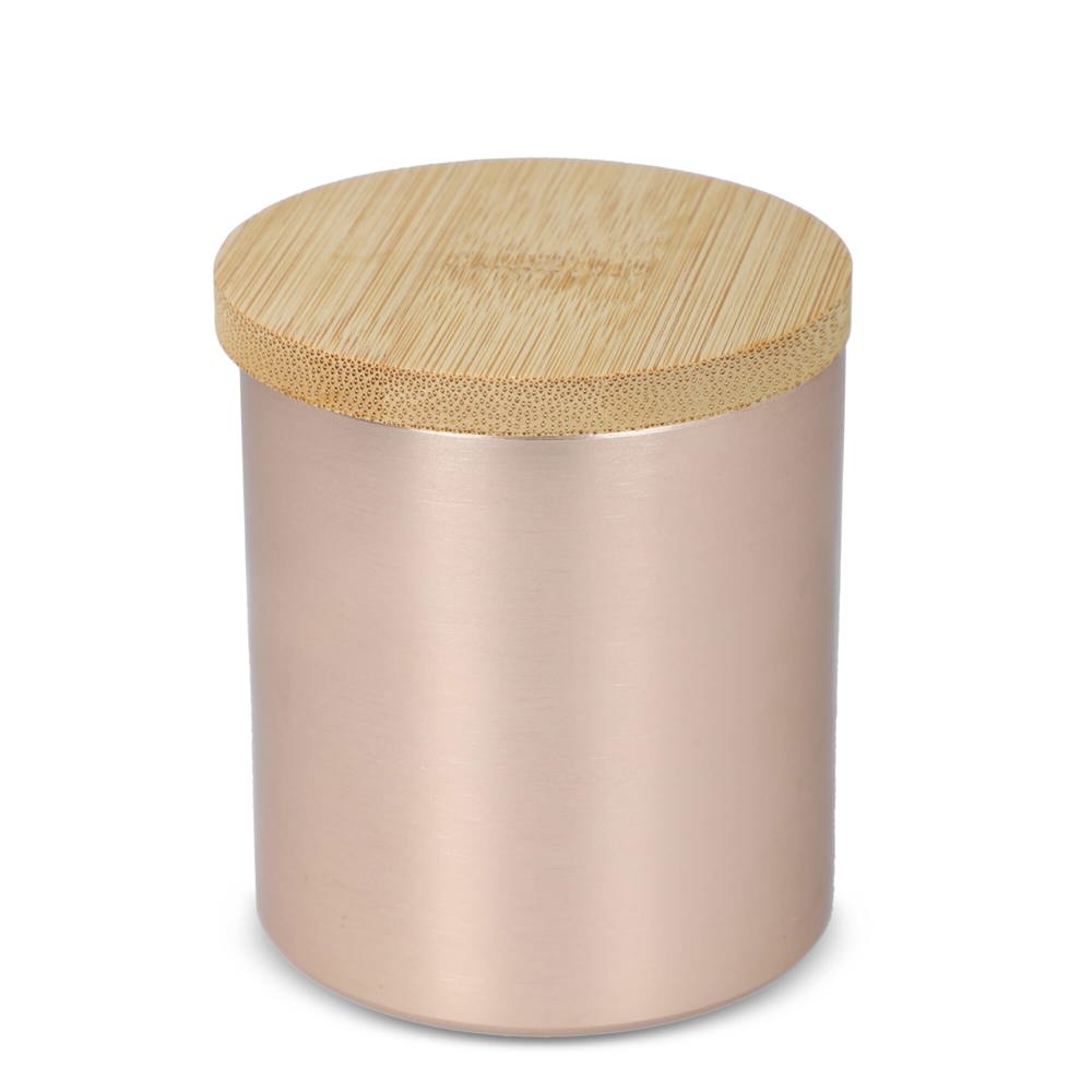 Bhakti plantaardige geurkaars in gerecycled aluminium potje - Rose goud