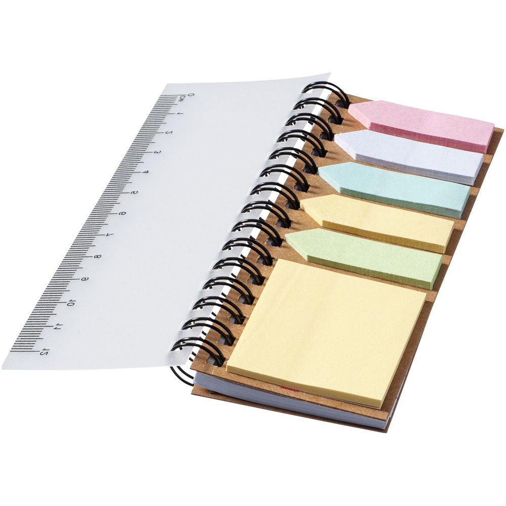 Spinner notitieboek met gekleurde sticky notes