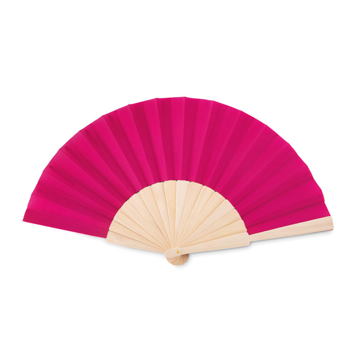 FANNY WOOD - Waaier hout/polyester - Fuchsia