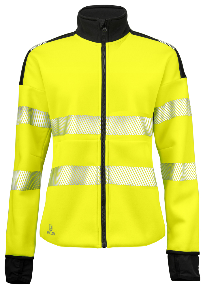 6111 DAMES SIGNALISATIESWEATER EN ISO 20471 KLASSE 3/2 - Geel/Zwart