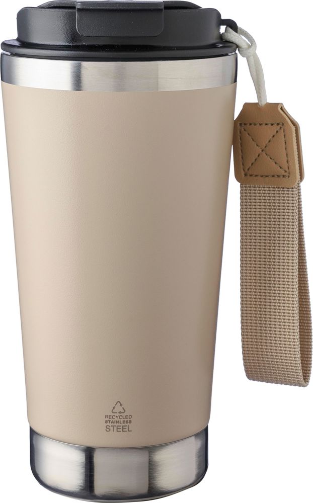 Dubbelwandige thermosbeker Kayla | Gerecycled | 500 ml - Beige