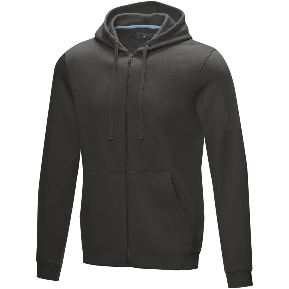 Ruby heren biologische gerecyclede hoodie met volledige rits - Stormgrijs