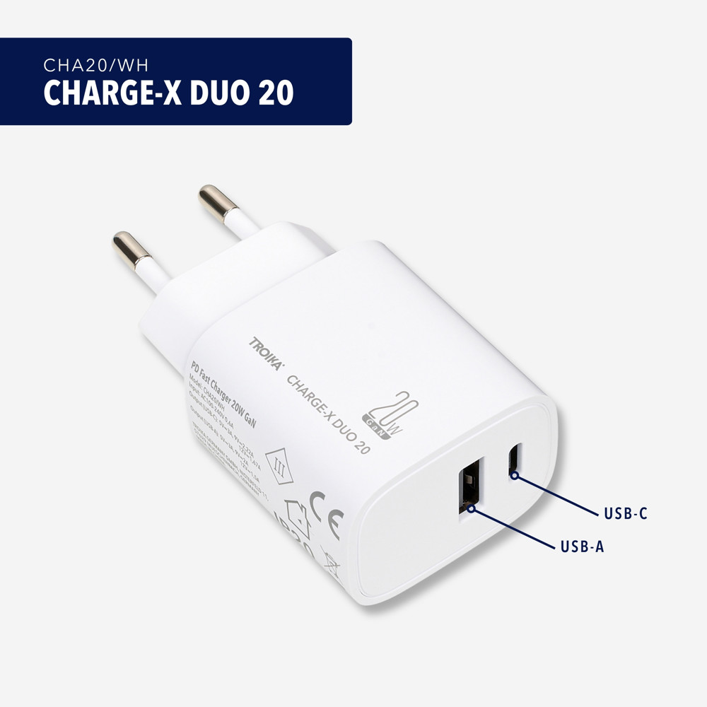 TROIKA Oplaadstekker CHARGE-X DUO 20