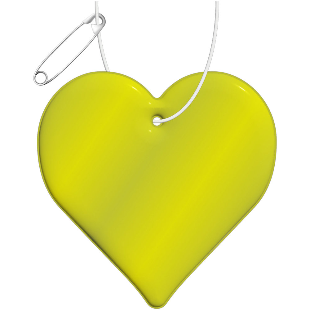 RFX™ H-09 reflecterende pvc hanger met hart - Neon geel