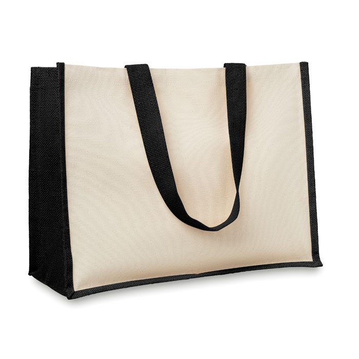 CAMPO DE FIORI - Jute/canvas boodschappentas - Zwart