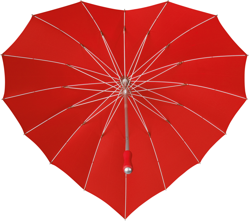 FALCONE - Hartvormige paraplu registered design - Handopening - Windproof - 110 cm - Rood