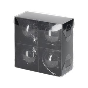 JENS Living Glitter Kerstballen Zwart /4