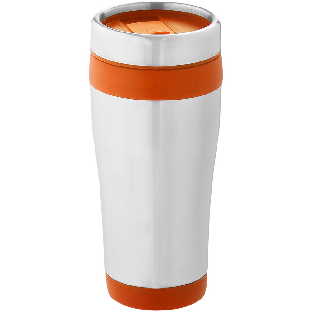 Elwood 410 ml geïsoleerde thermosbeker - zilver, oranje