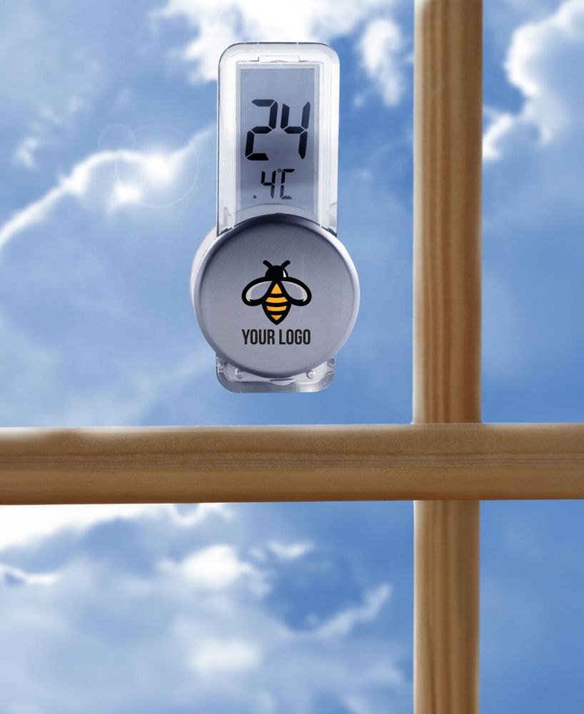 Thermometer Roxanne | Kunststof | Zuignap | Zilver