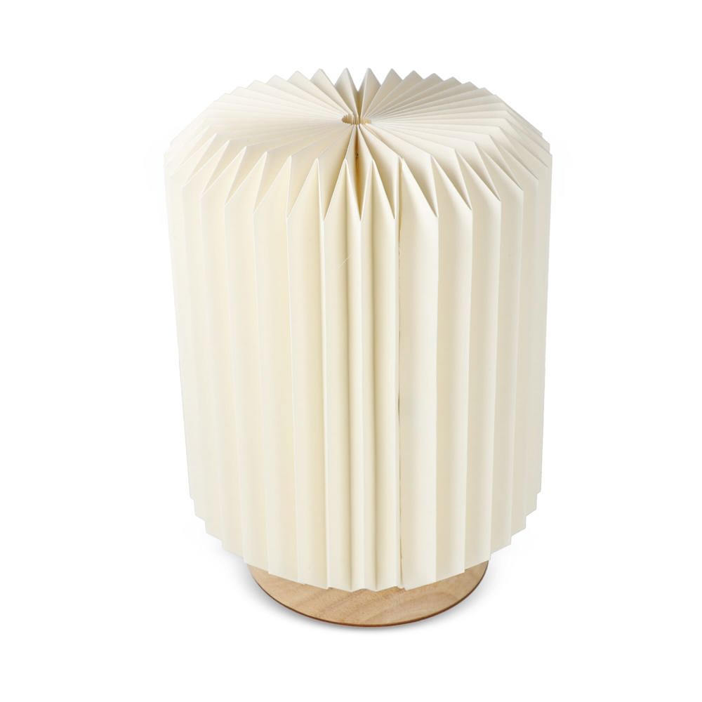 Coollux vouwbare papieren LED lamp Aurora op houten voet, 22cm