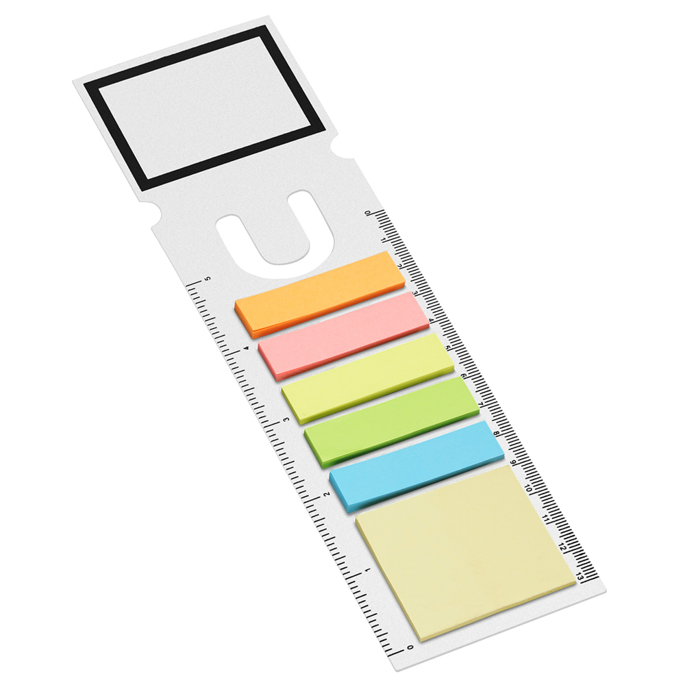 Zelfklevende memoblaadjes met boekenlegger - Wit