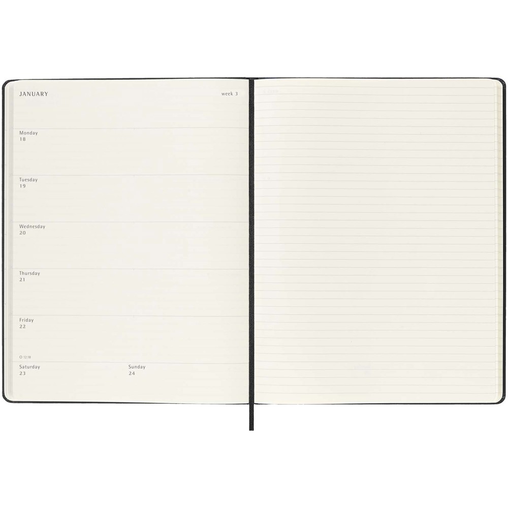 Moleskine week-agenda voor 12 maanden met harde kaft XL