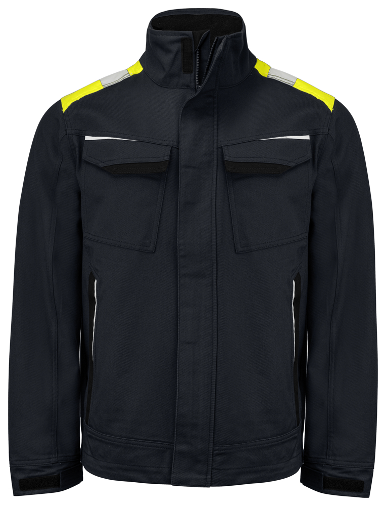 5437 SERVICE VEST KATOEN - zwart/geel