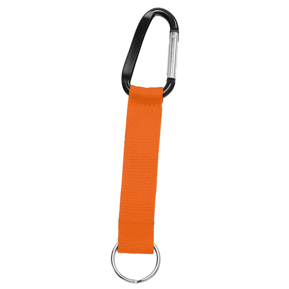 Korte keycord "Duo" - oranje-rood/zwart