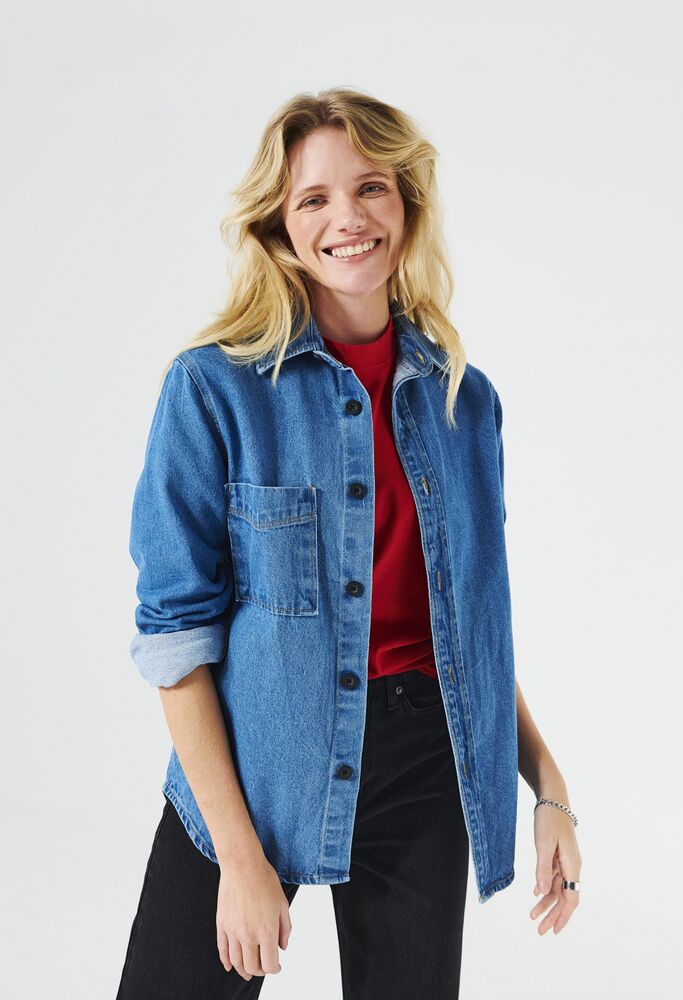 Clique - Overshirt Denim Blauw XS
