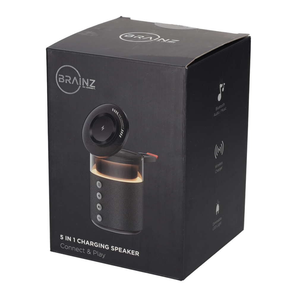 BRAINZ 5 in 1 Charging Speaker Zwart