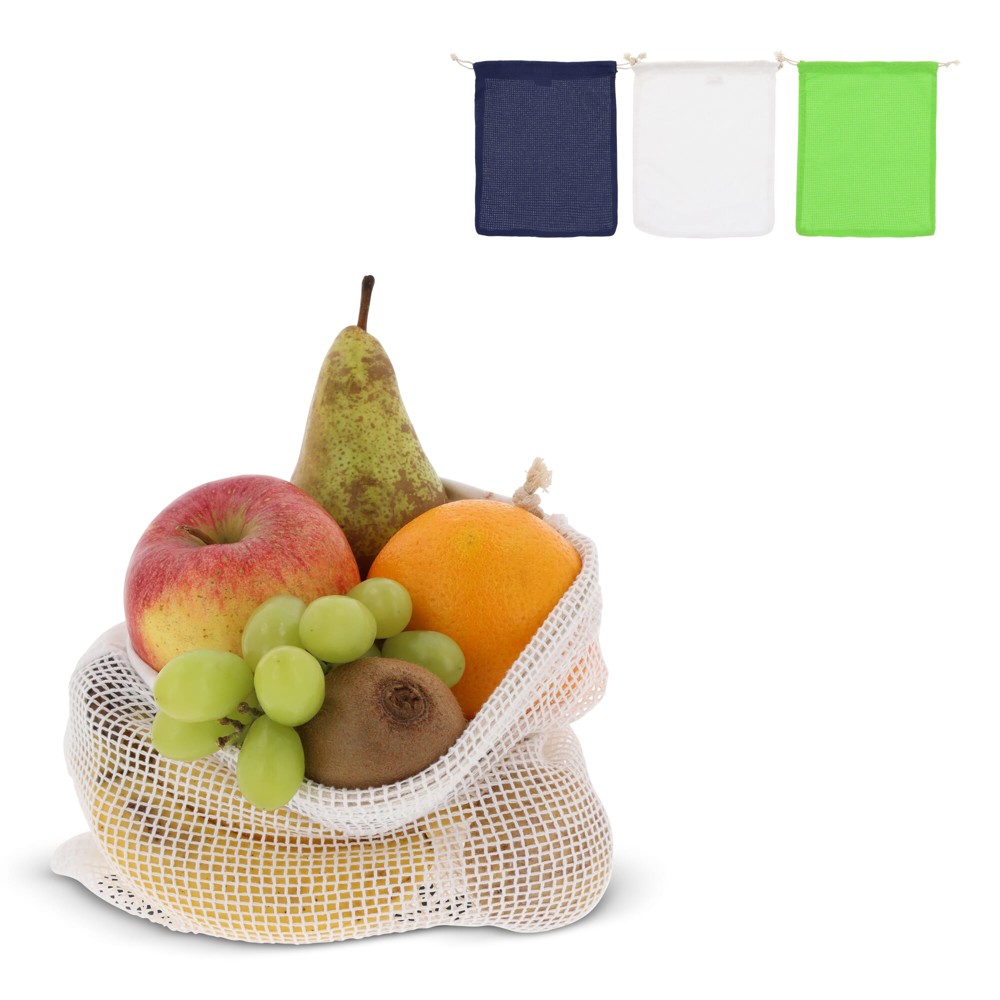Herbruikbaar groente &amp; fruit zakje OEKO-TEX® katoen 25x30cm