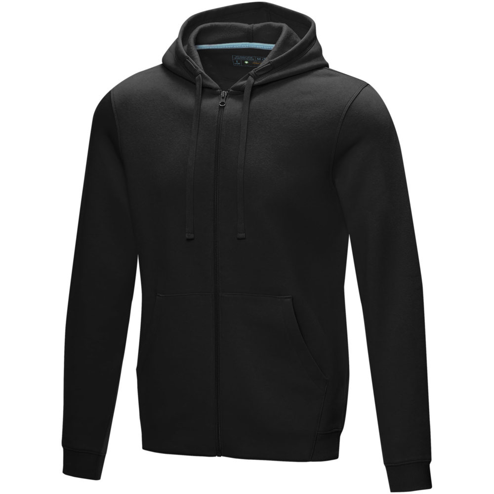 Ruby heren biologische gerecyclede hoodie met volledige rits - Zwart