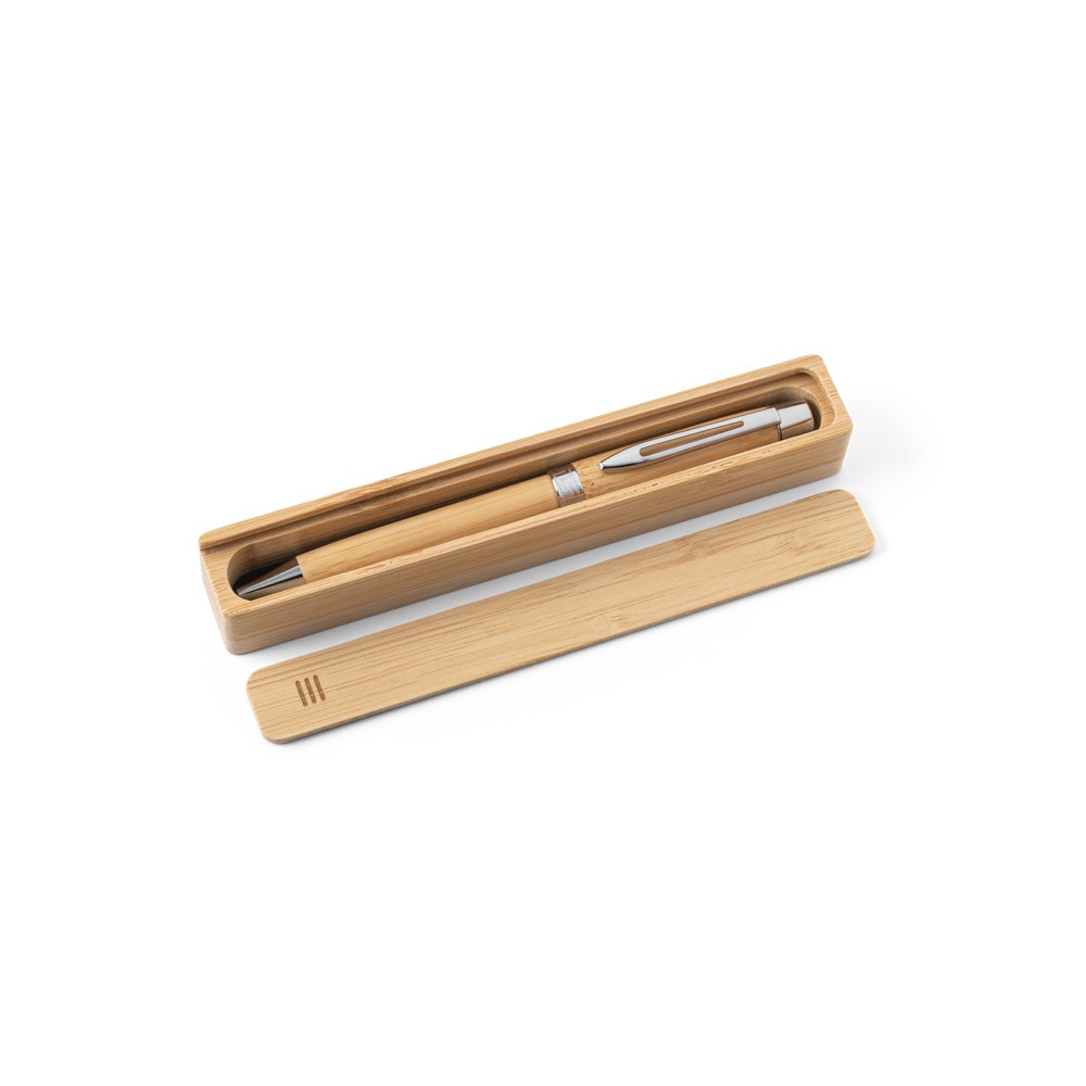 BAHIA II. Bamboe balpen met clip en draaimechanisme