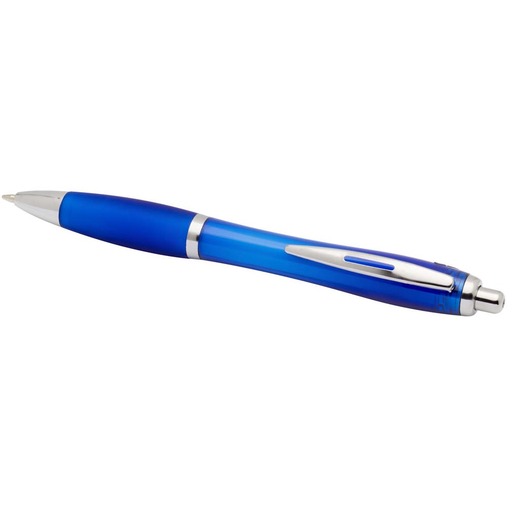 Nash balpen van RCS gerecycled plastic met gekleurde behuizing en grip (blauwe inkt)