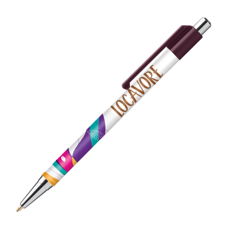 BATAM balpen Chrome - Bordeaux rood