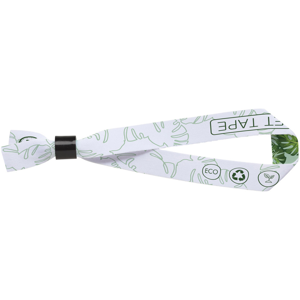 El sublimatie PET polsband - kunststof sluiting - Zwart