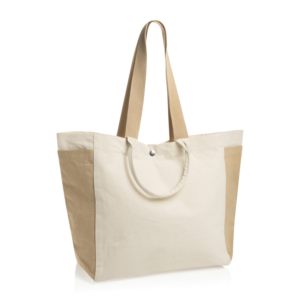 BEAU AWARE™ 400gsm recycled canvas all-round shopper - gebroken wit (± PMS Natural)