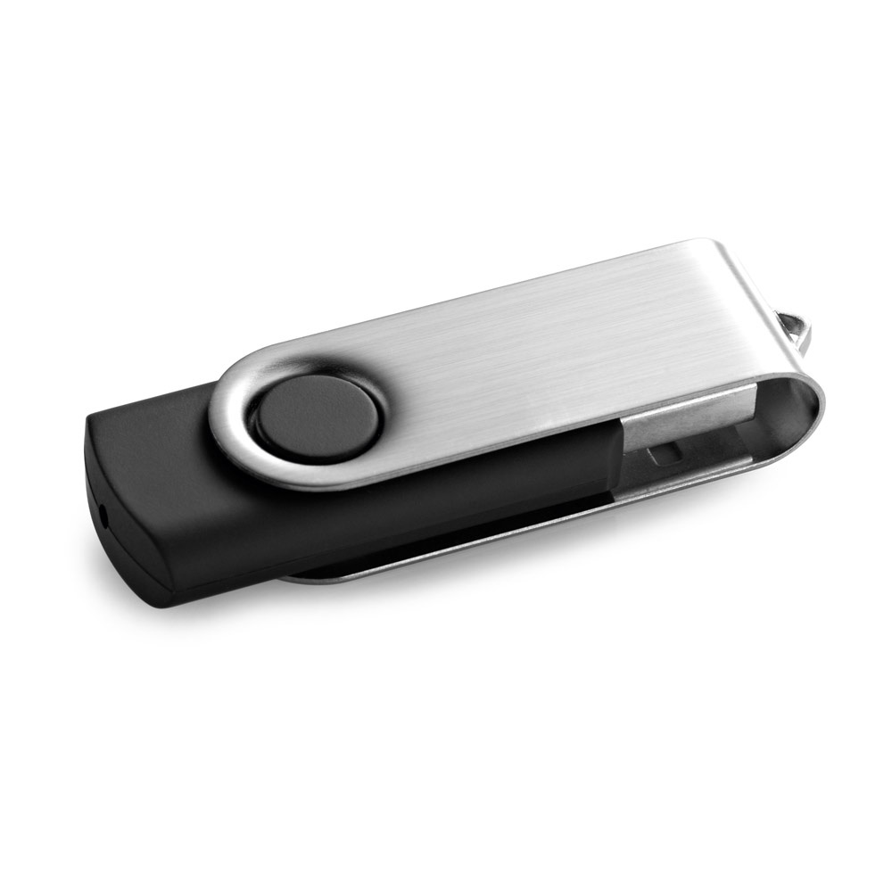 CLAUDIUS 8GB. 8 GB USB-stick met metalen clip - Zwart