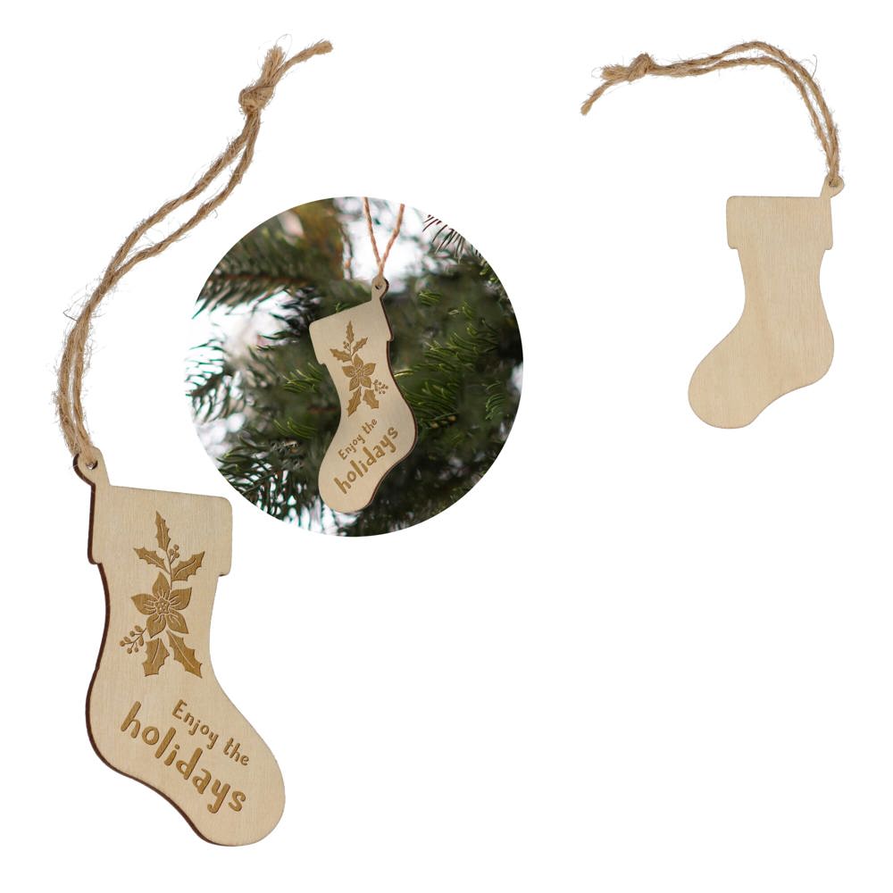 Houten kerstornament kerstsok