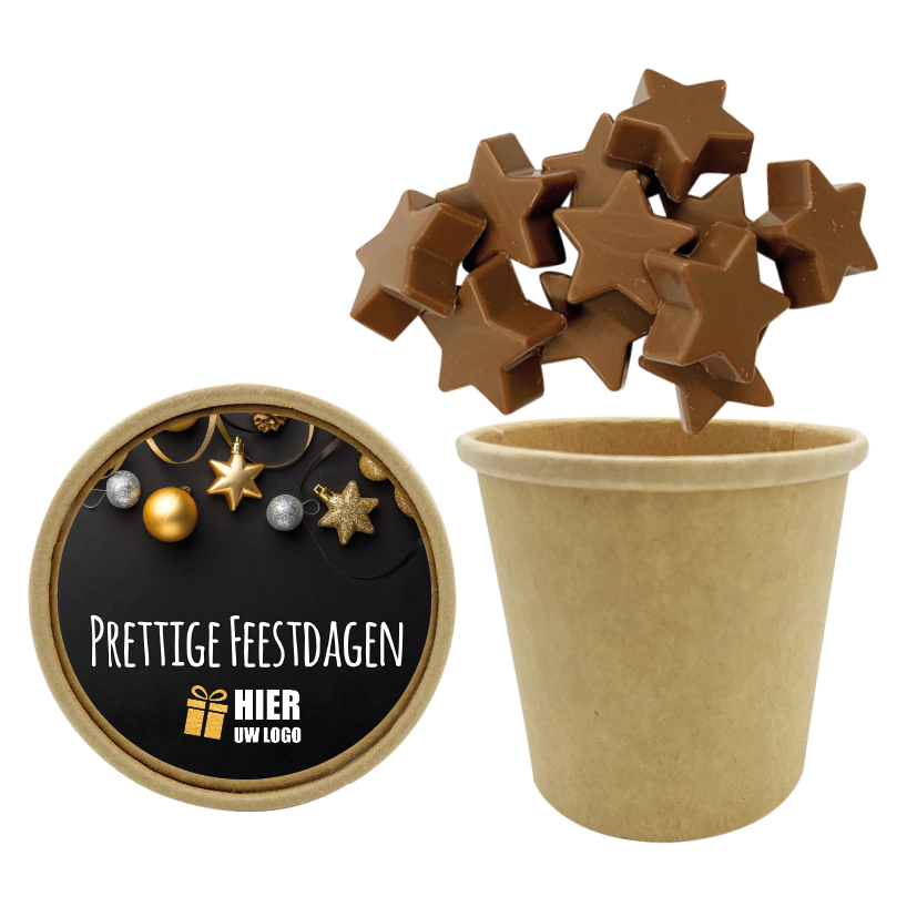 Bio snoepbeker met chocolade sterretjes