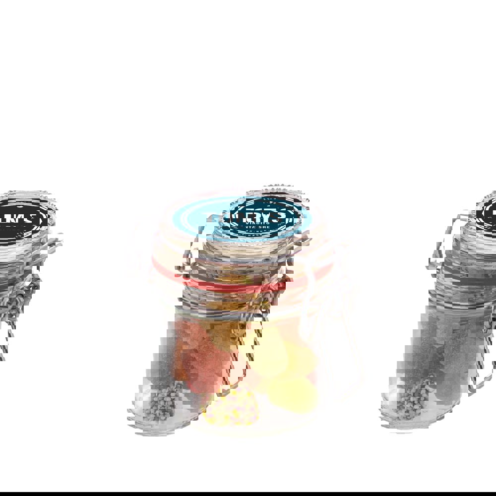 Weckpotje 0,13 liter, gevuld met snoep