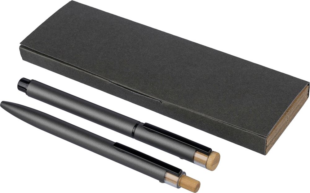 Gerecycled aluminium luxe schrijfset 2-delig Ilaria