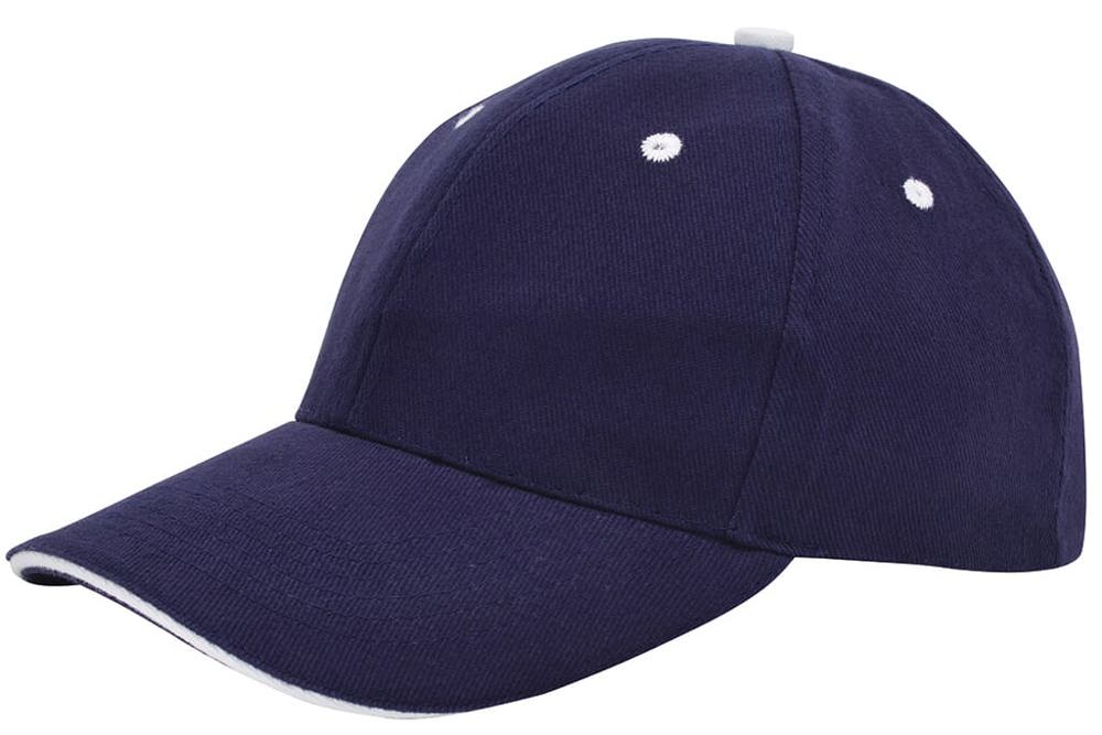 Brushed sandwich cap - Navy (PMS 533c) / Wit