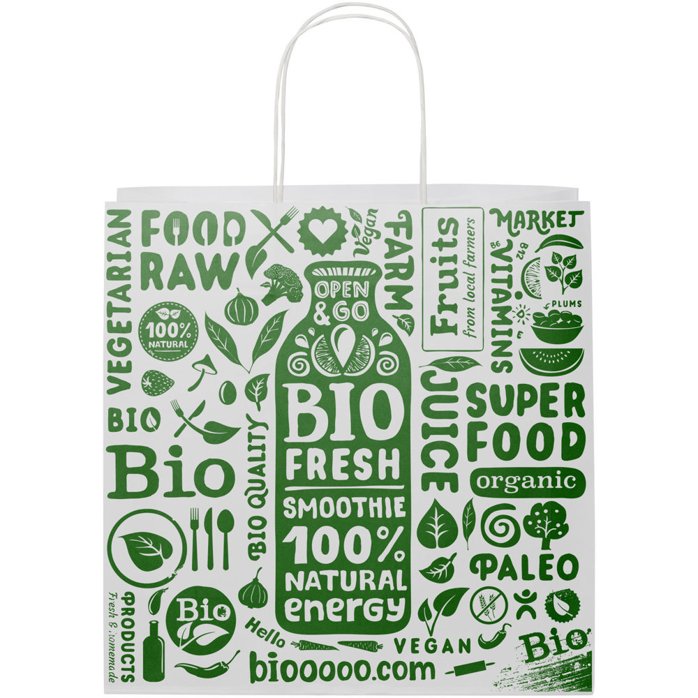 Papieren tas 120 g/m2 gemaakt van kraftpapier met gedraaide handgrepen - 31 x 12 x 31 cm