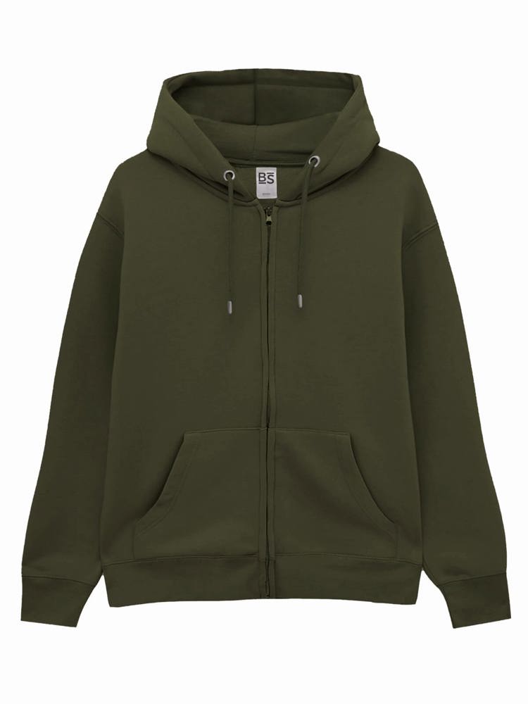 BS Vega full zip hoodie, 280 gr/m² - Olijfgroen (PMS 418C)