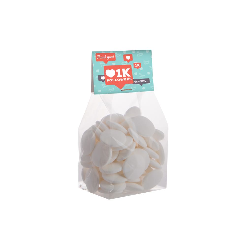 Blokzakje met kopkaartje en 150 gram snoep