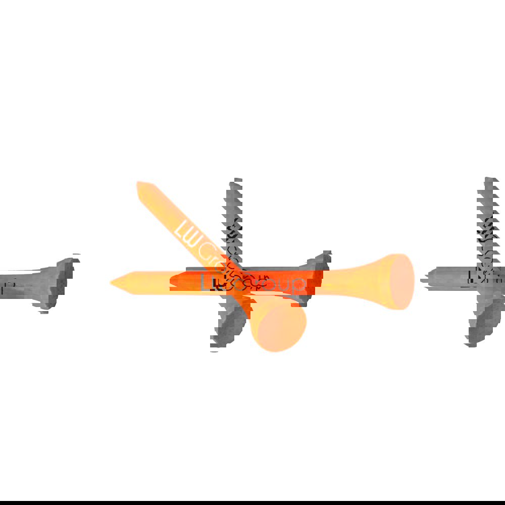 Bamboe houten tee 70 mm - Neon oranje