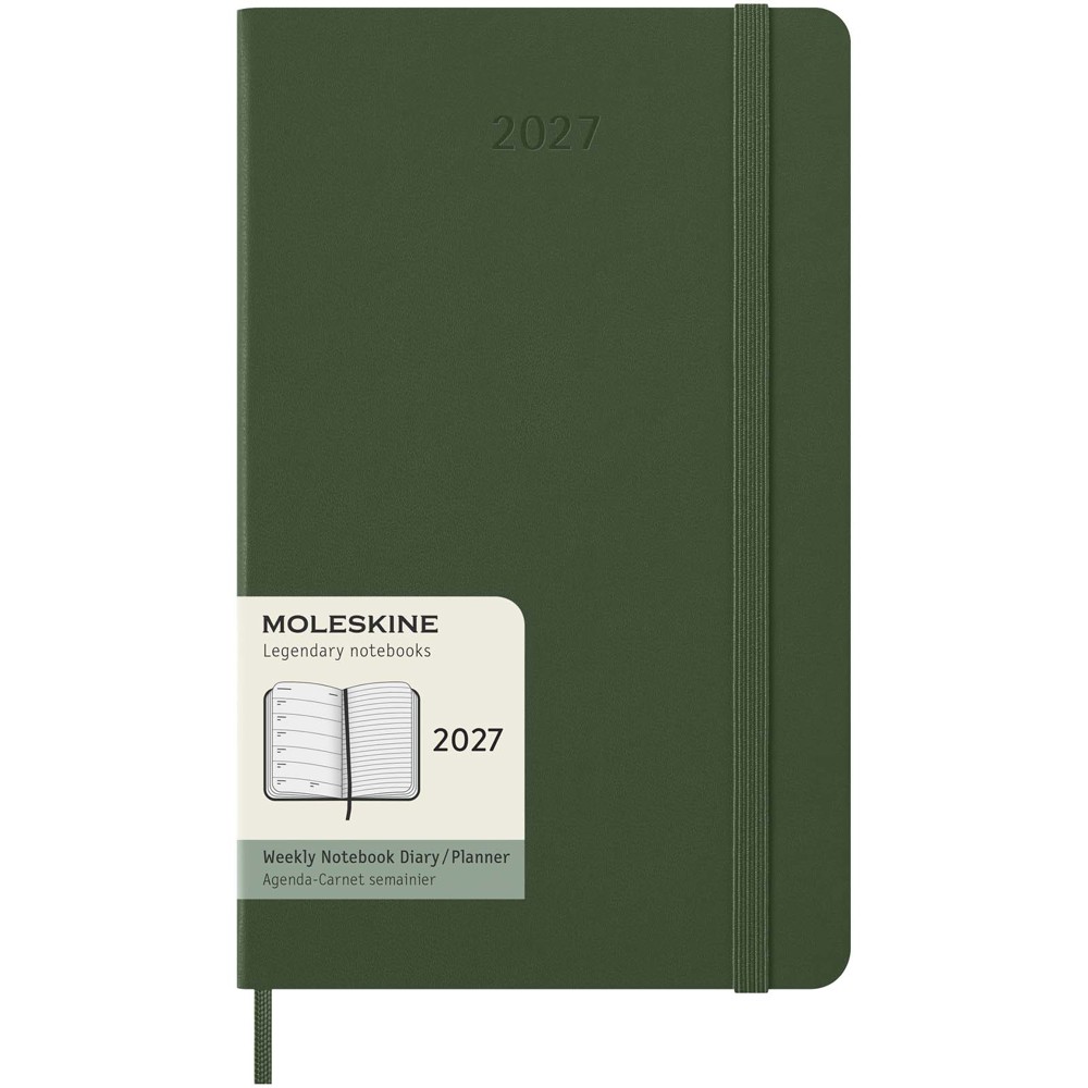 Moleskine week-agenda voor 12 maanden met harde kaft L - Mirtegroen