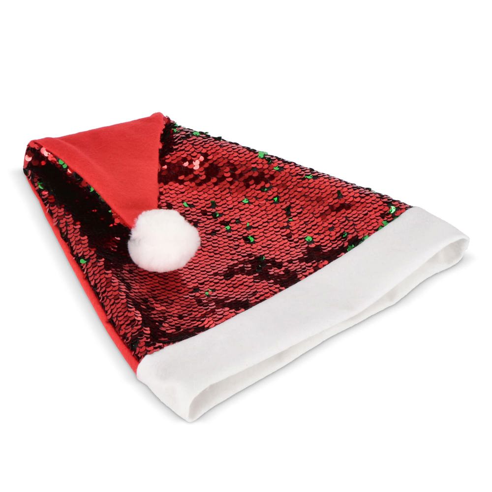 Tweekleurige pailletten kerstmuts