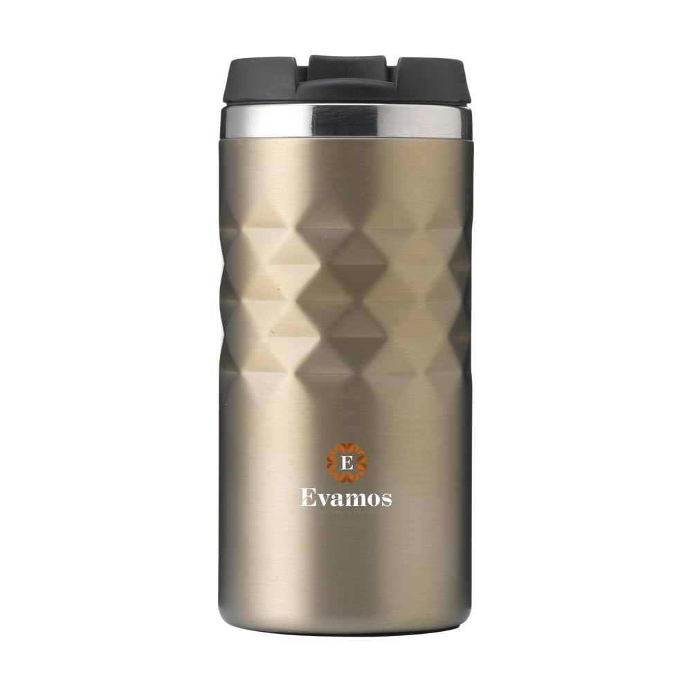 Geometric Mug RCS Recycled Steel 280 ml thermosbeker - beige (± PMS PMS - Warm Grey 1C)