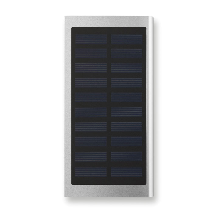 SOLAR POWERFLAT - PowerBank 8000 mAh - Mat zilver