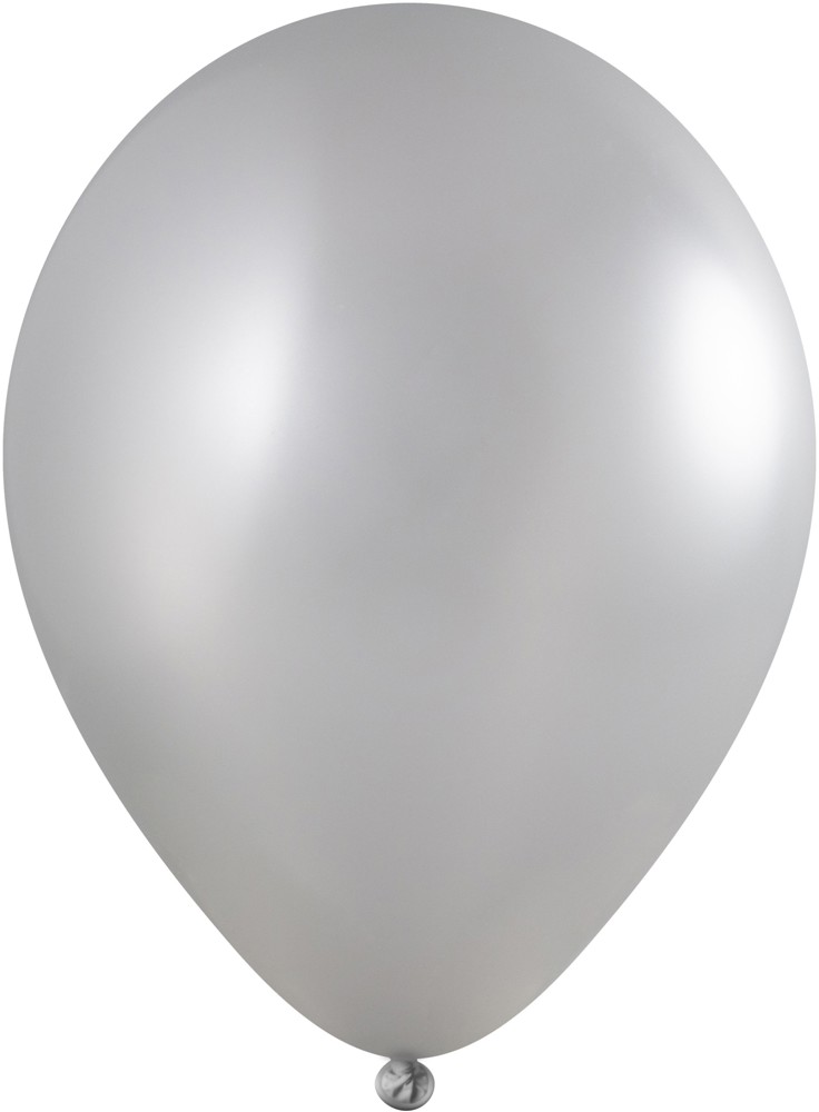 Ballonnen bedrukt High Quality Precision Print Ø 33 cm / omvang 85-95 cm / 11 inch - Zilver Metallic (2400)