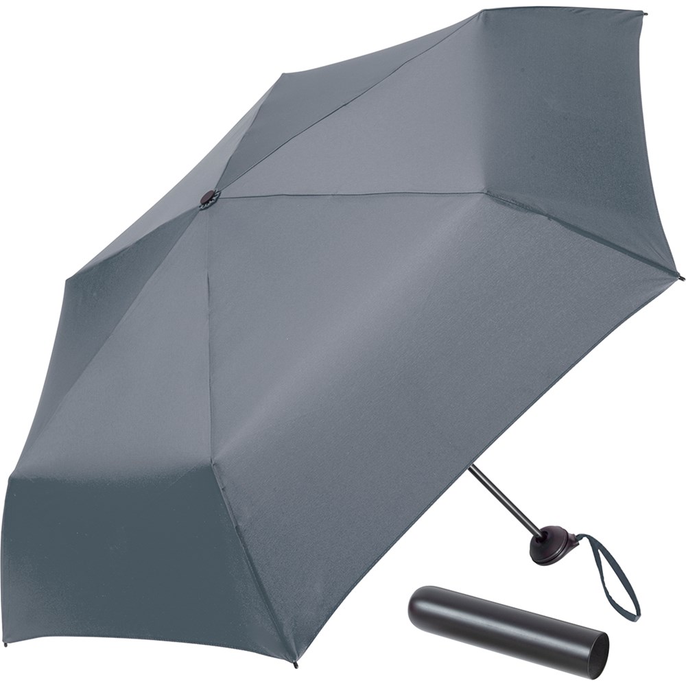 Mini-pocketparaplu FARE-Tube® - grijs-zwart