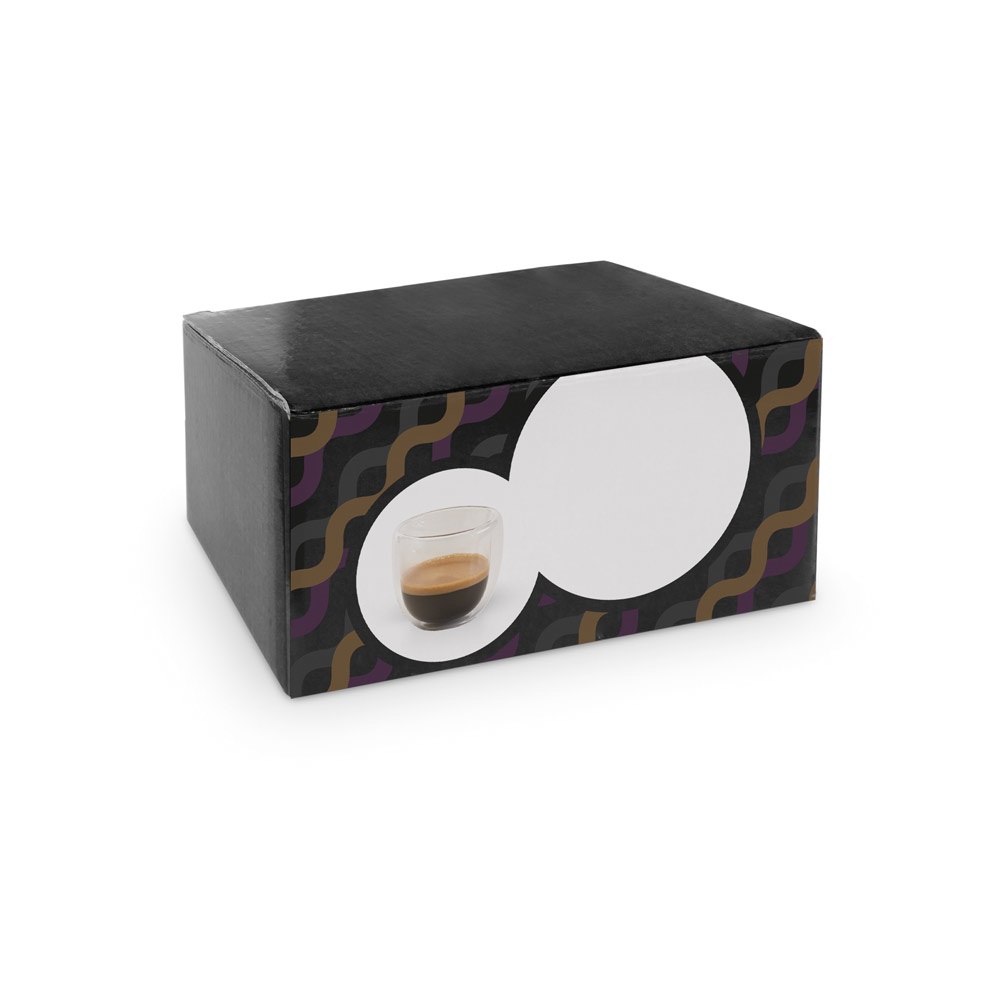 EXPRESSO. Borosilicaatglas koffie set van glas met 2 glaasjes